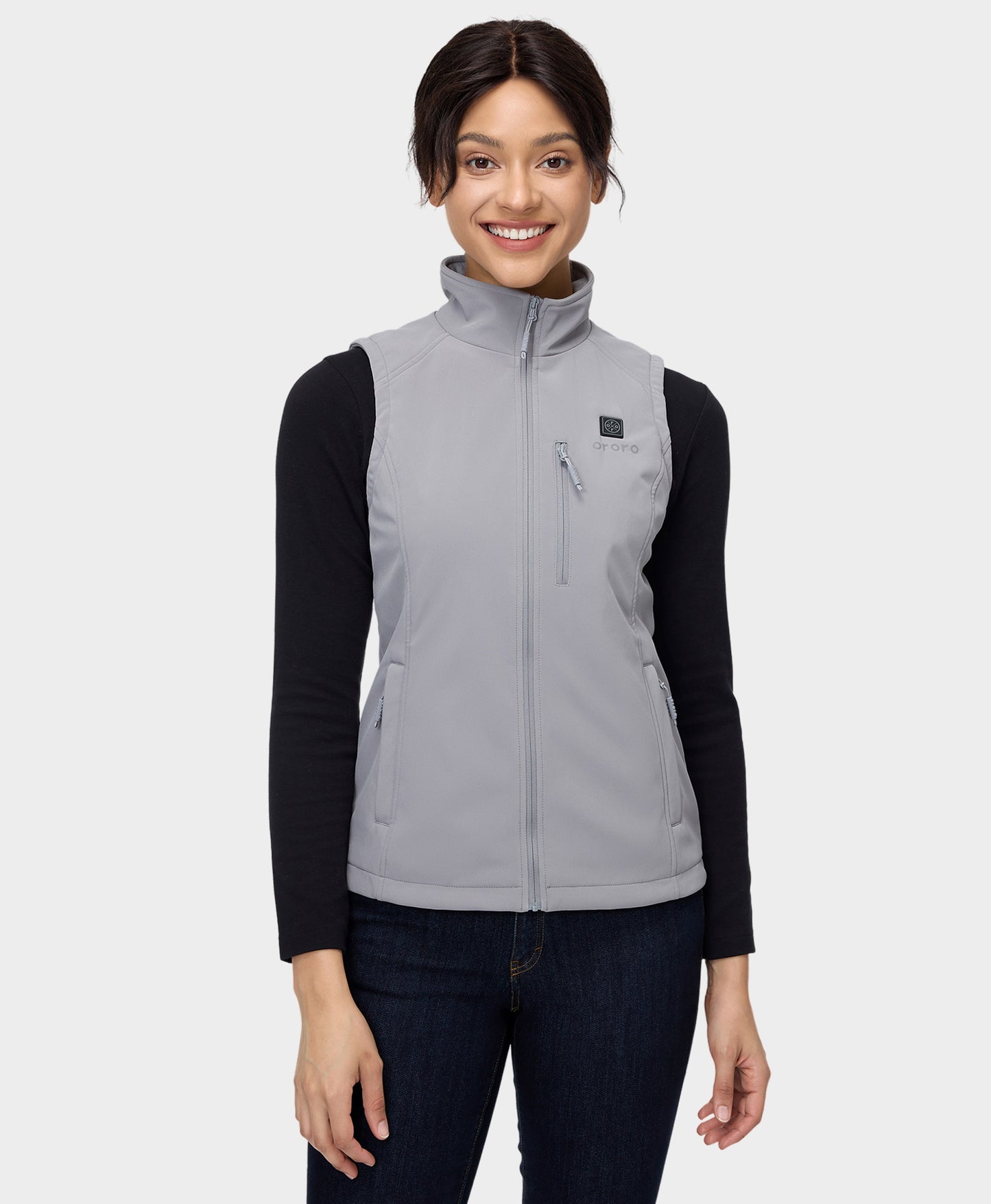 Women's Heated Softshell Vest - Grey