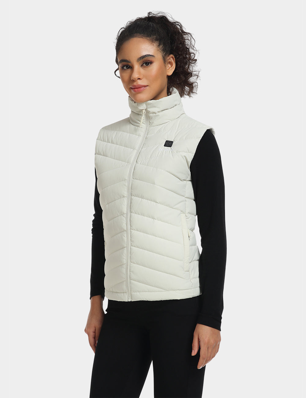 Women's Heated Lightweight Down Vest - Ivory