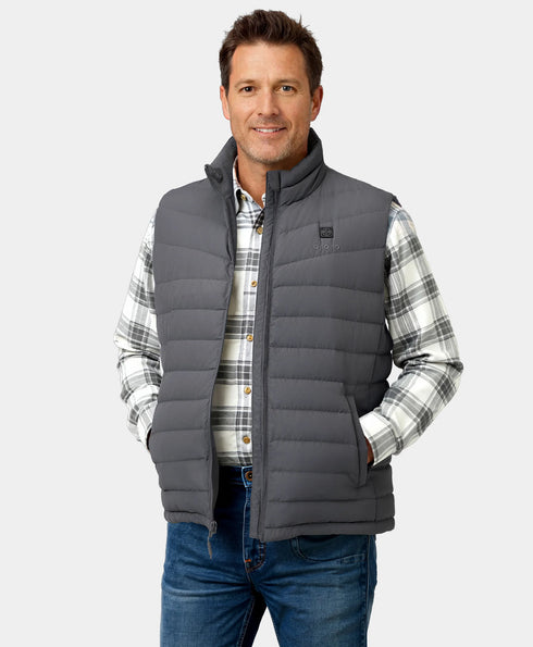 Men's Heated Lightweight Down Vest - Grey/Green/Khaki ,view 1