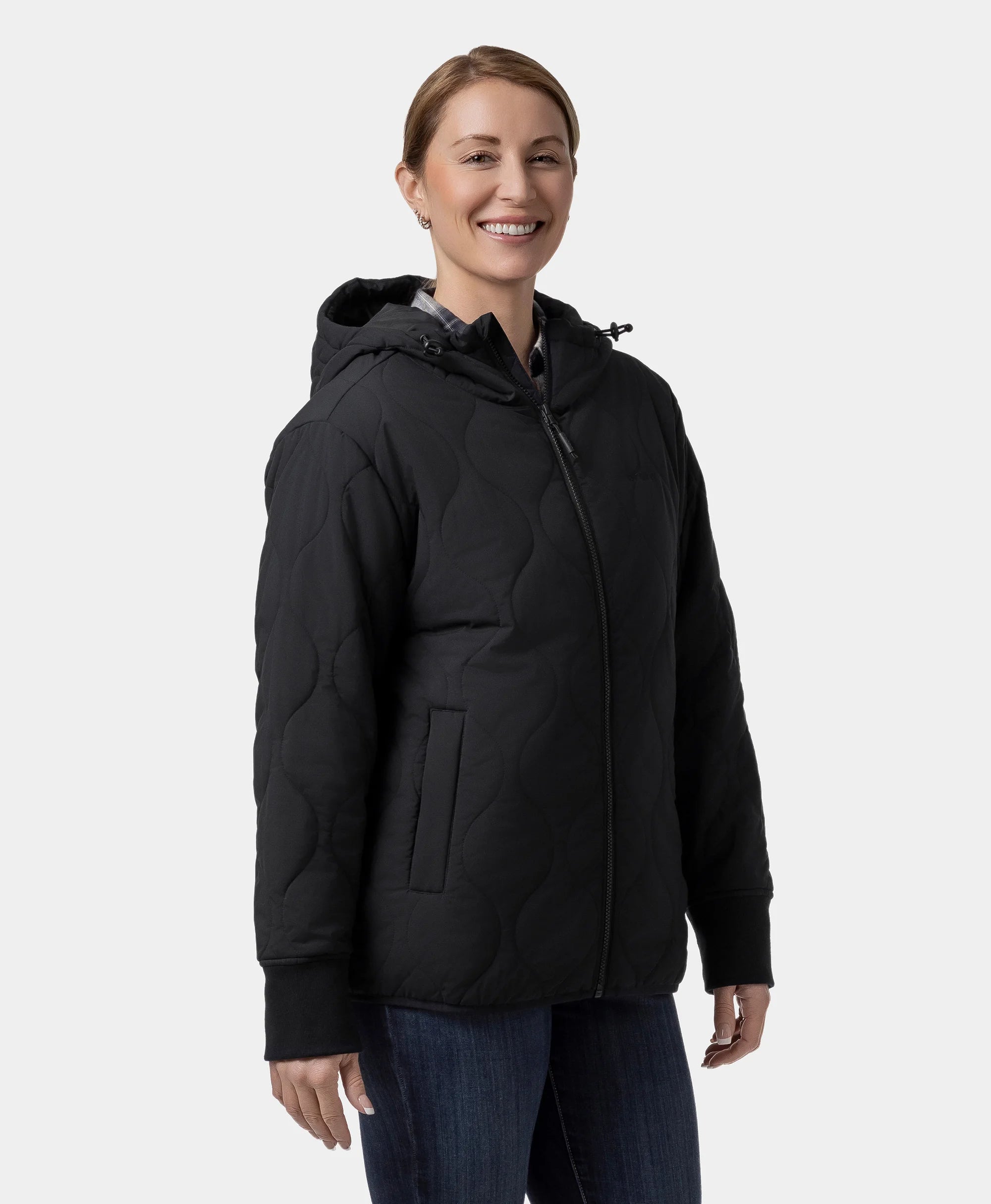 Stargazer Women's Heated Quilted Hoodie Jacket, Thumbnail 4