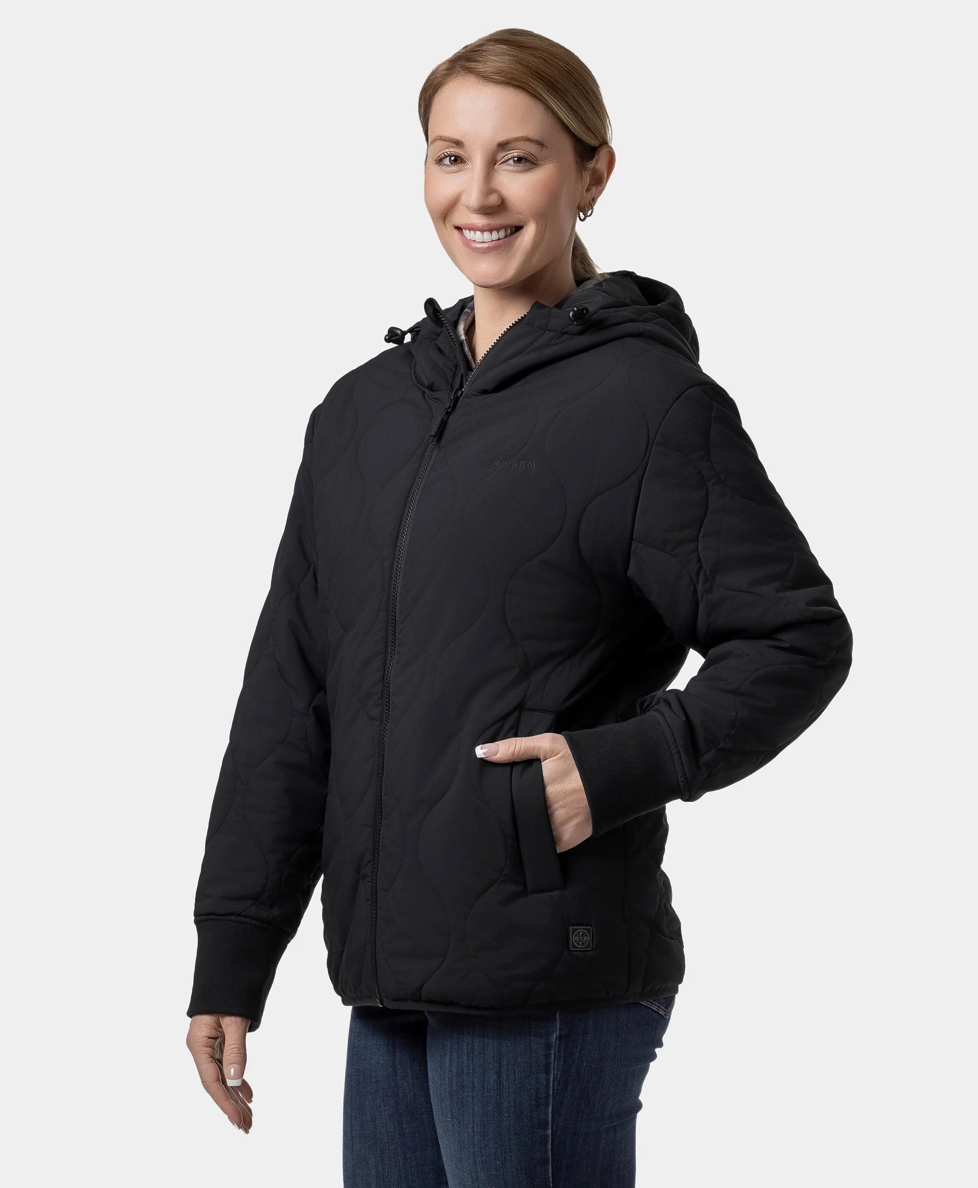 Stargazer Women's Heated Quilted Hoodie Jacket, Thumbnail 5
