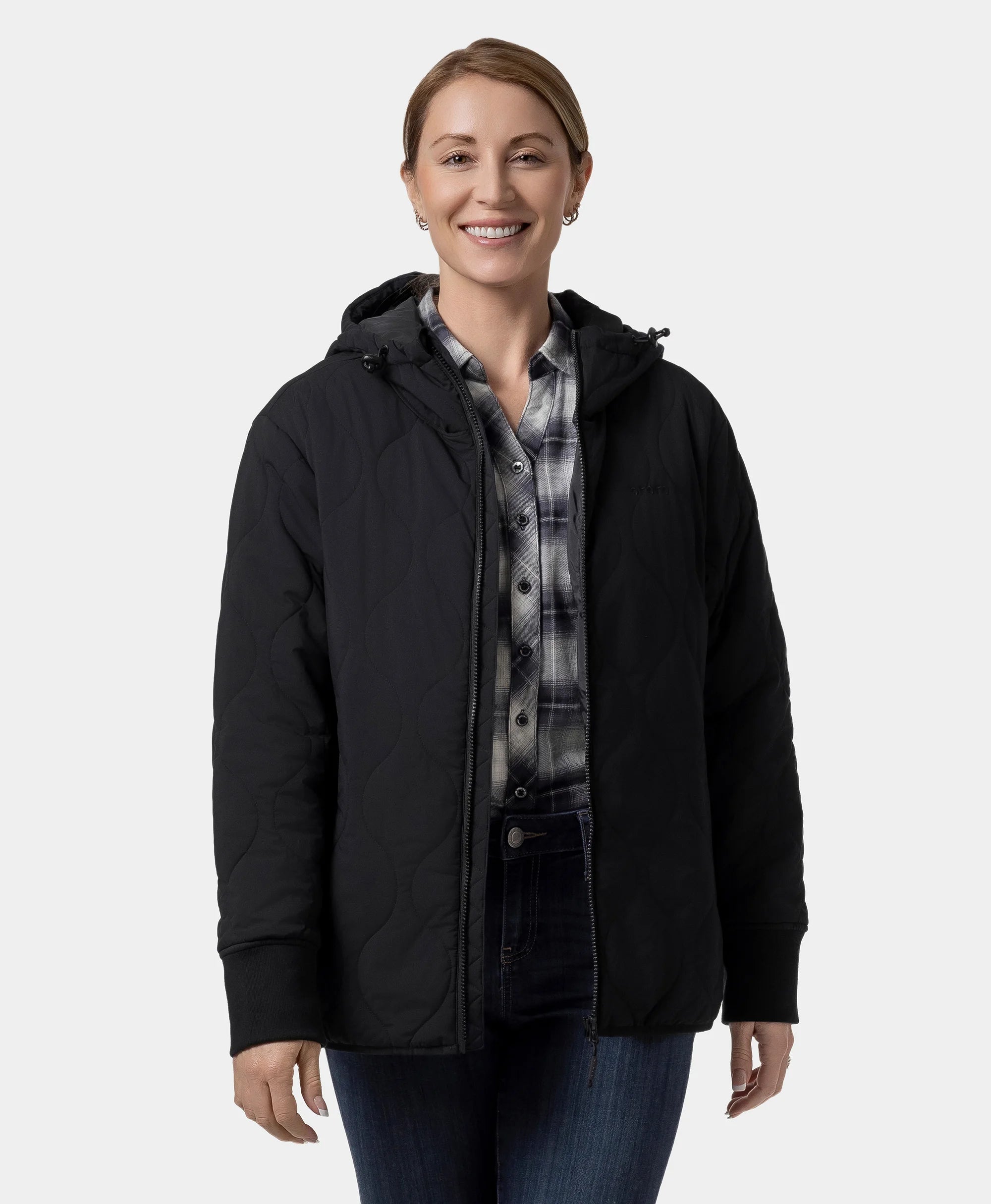 Stargazer Women's Heated Quilted Hoodie Jacket, Thumbnail 2