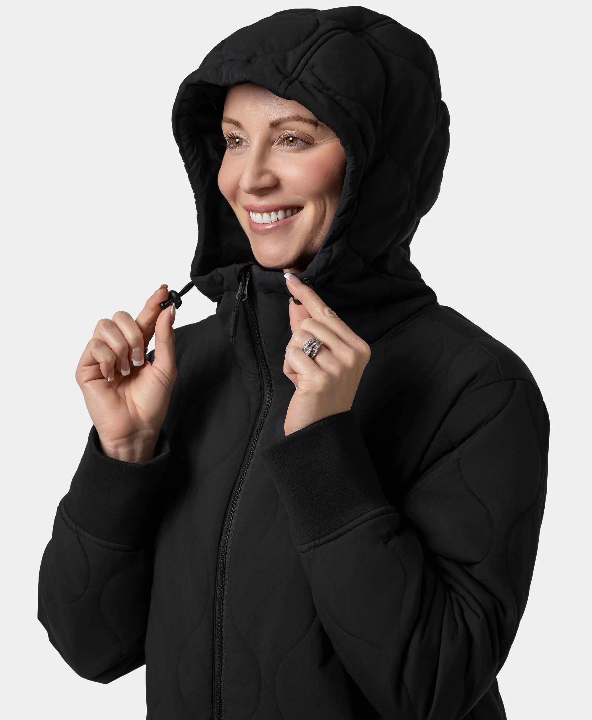 Stargazer Women's Heated Quilted Hoodie Jacket, Thumbnail 8
