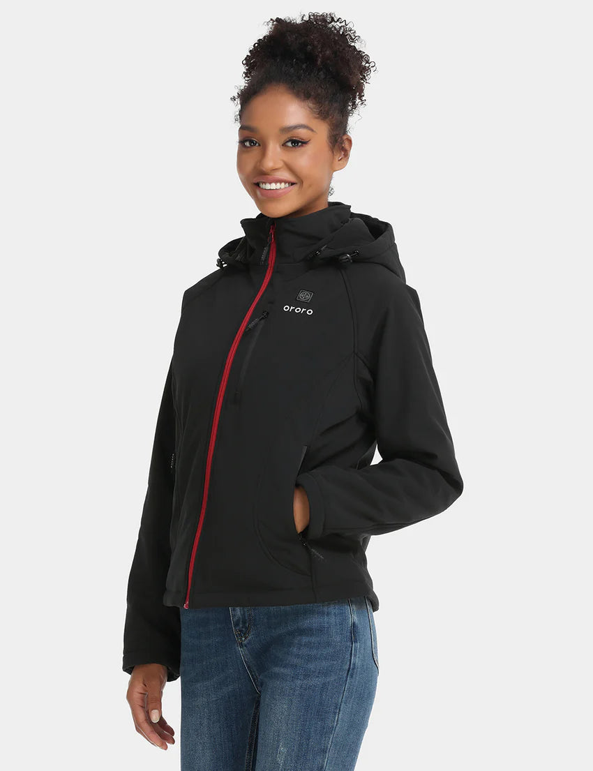 Women's Classic Heated Jacket (4 Heating Zones) - Black / Sharkskin Grey, Thumbnail 3