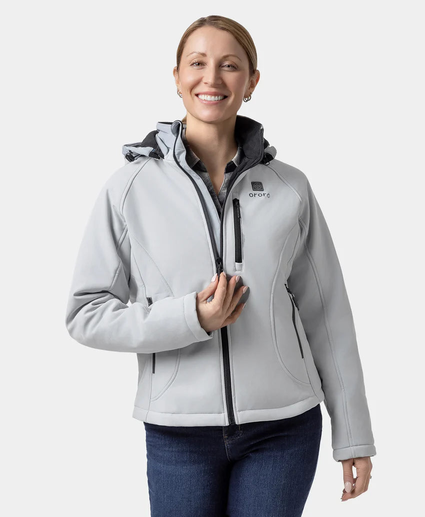 Women's Classic Heated Jacket (4 Heating Zones) - Black / Sharkskin Grey, Thumbnail 17