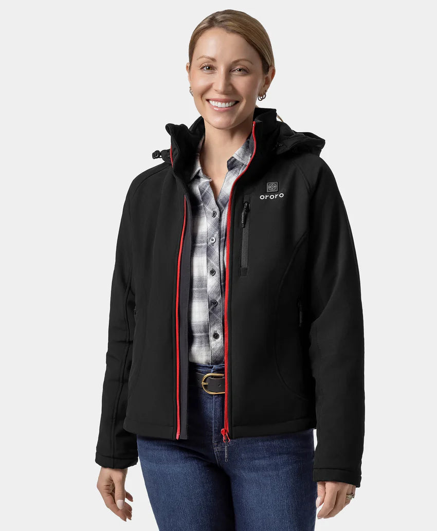 Women's Classic Heated Jacket (4 Heating Zones) - Black / Sharkskin Grey