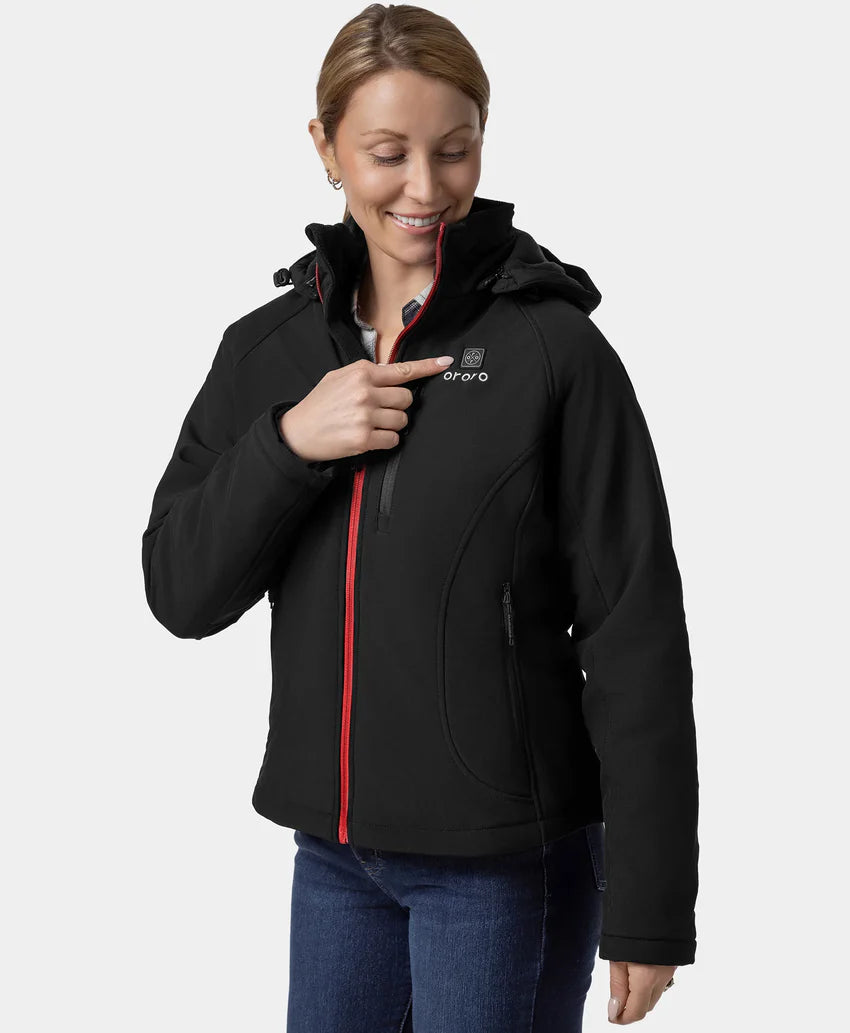 Women's Classic Heated Jacket (4 Heating Zones) - Black / Sharkskin Grey
