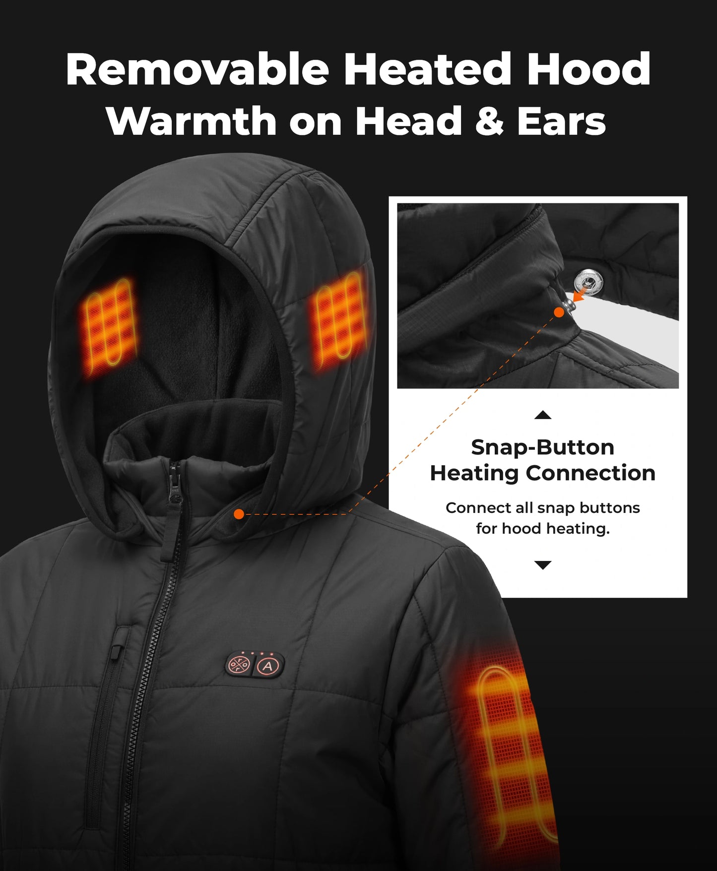 Overland Women's 7-Zone Heated Box Quilted Jacket with Heated Hood