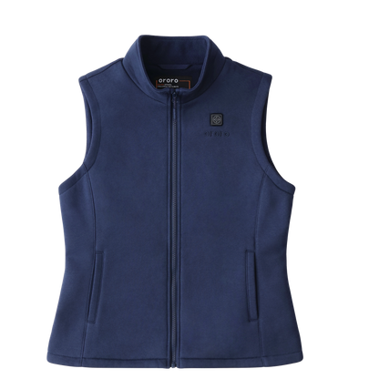 4 Heating Zones Women's Heated Fleece Vest - Blue