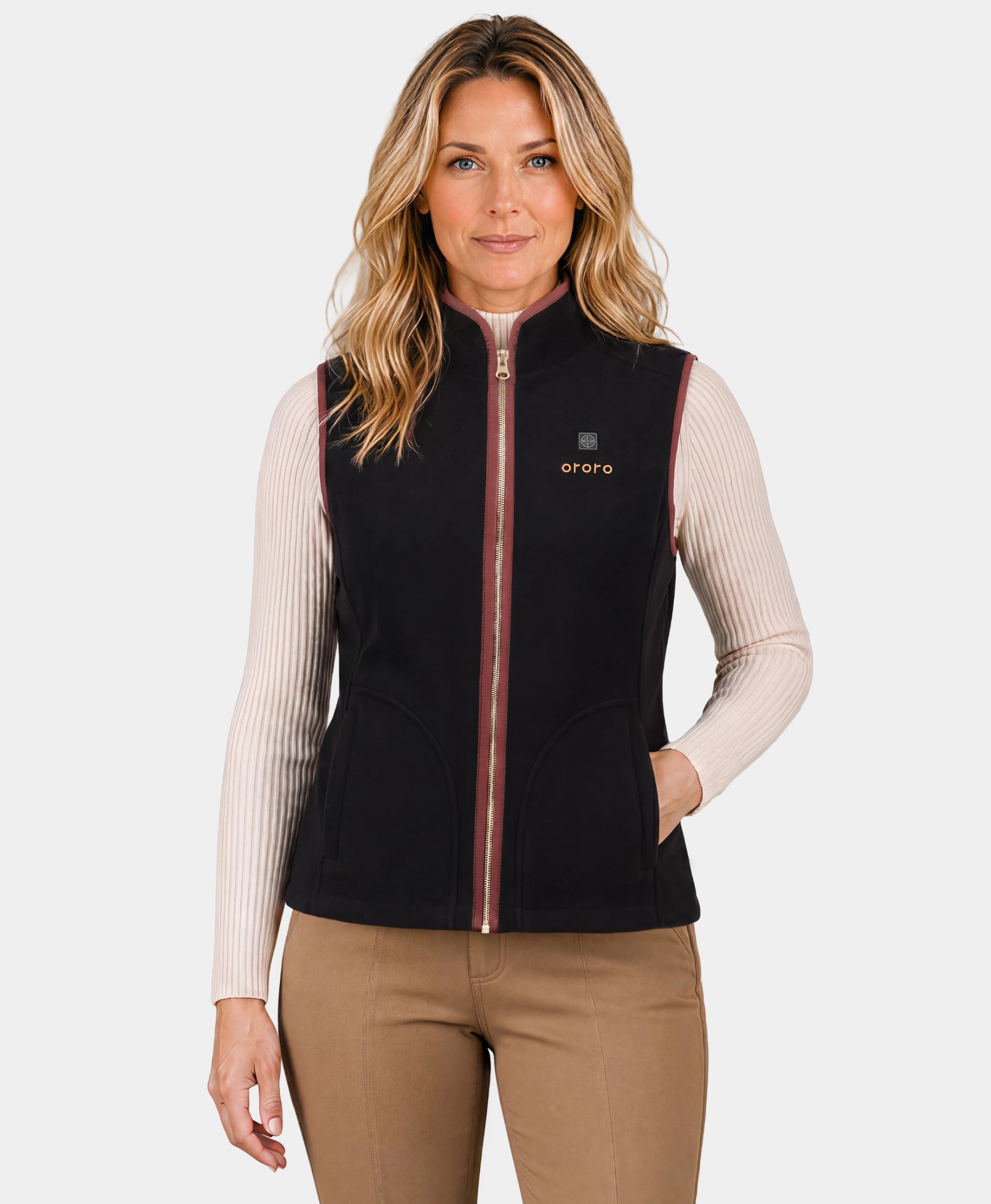 Ascot Women's 4-Zone Heated Wool Vest, Thumbnail 2