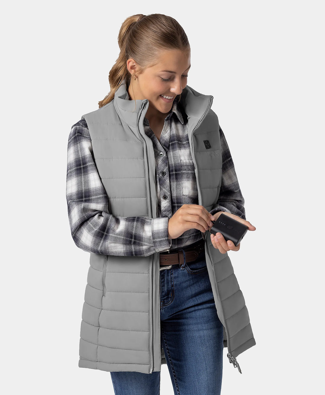 Tribeca Women's Heated Long Puffer Vest, Thumbnail 42