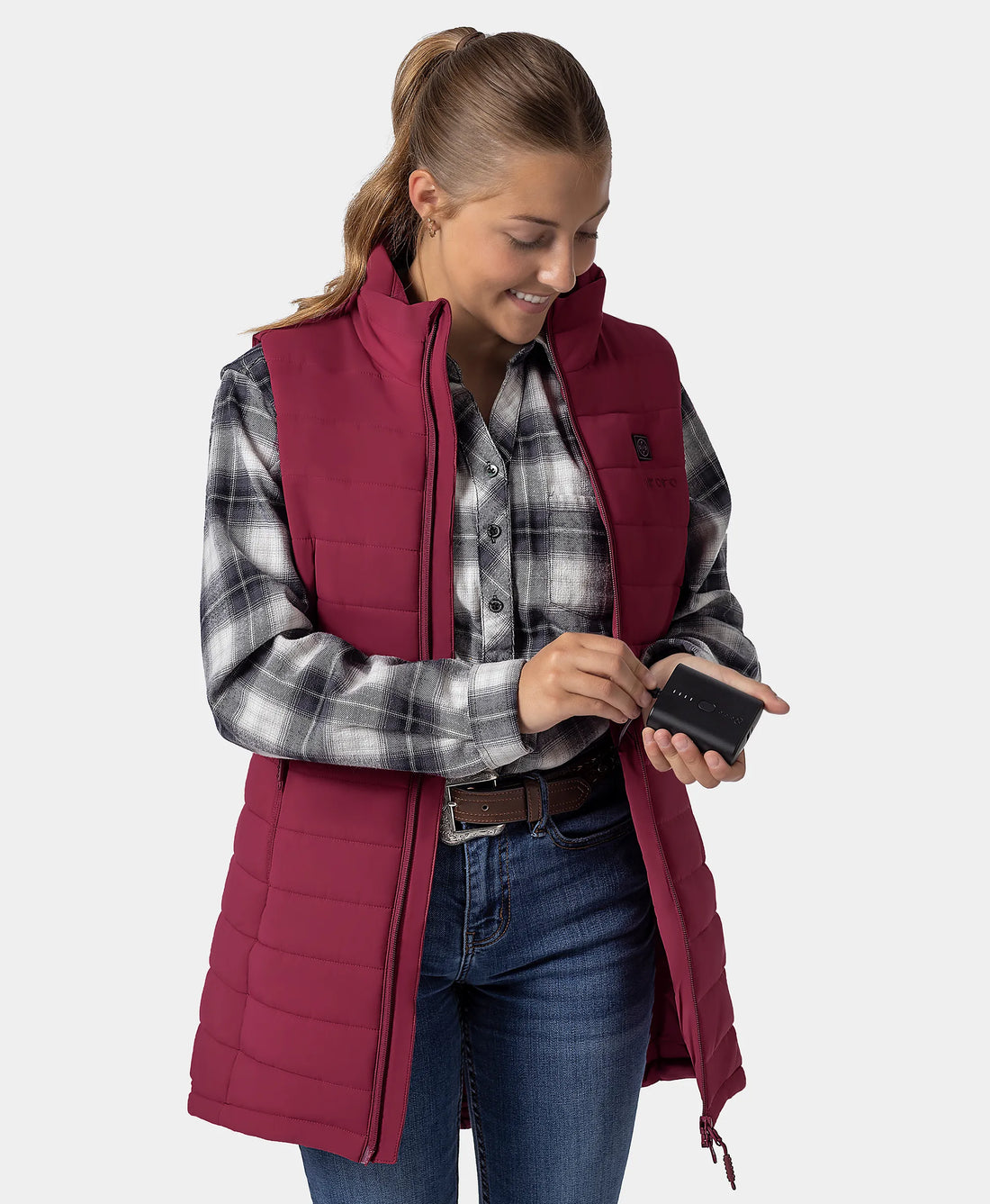 Tribeca Women's Heated Long Puffer Vest, Thumbnail 55