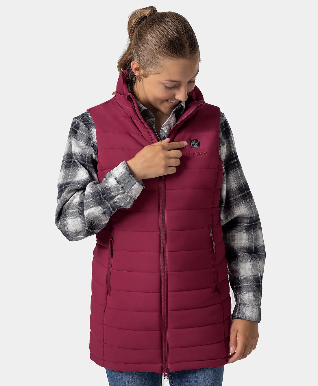 Tribeca Women's Heated Long Puffer Vest, Thumbnail 56