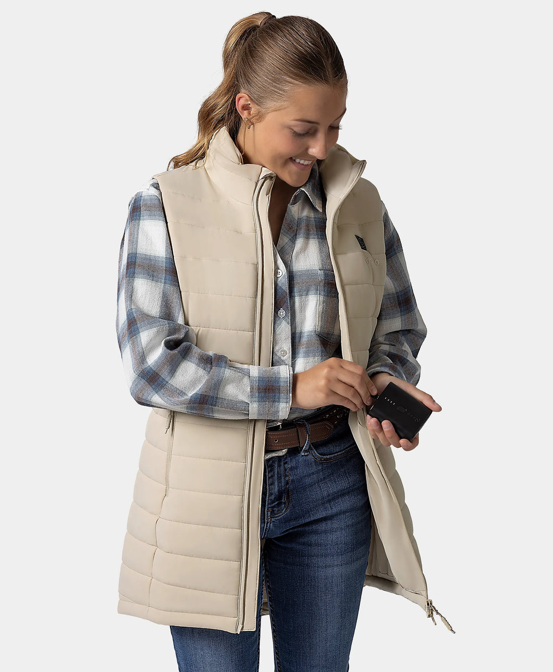 Tribeca Women's Heated Long Puffer Vest, Thumbnail 68