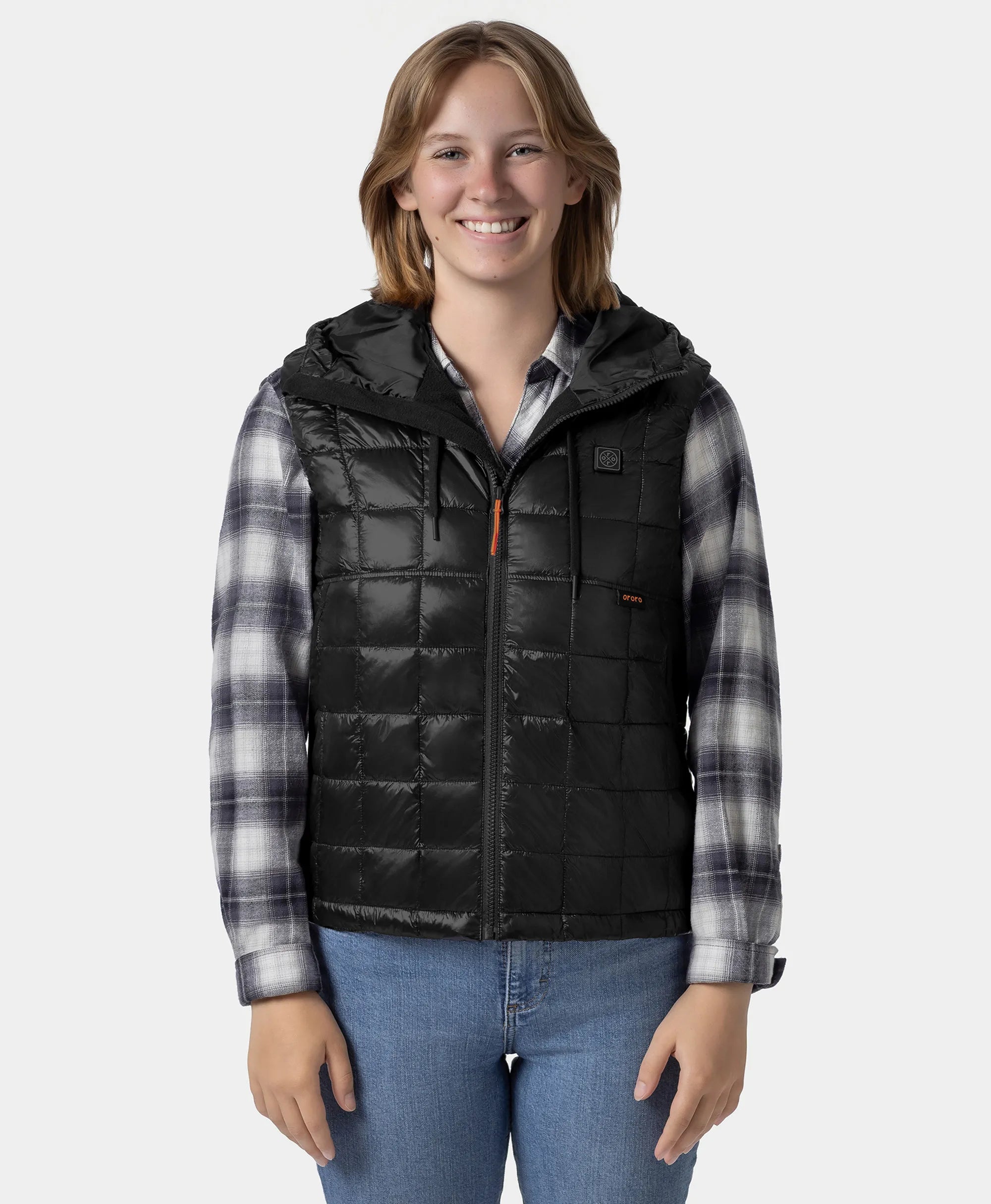 PuffLyte Women's Junior 4-Zone Hooded Heated Vest, Thumbnail 13