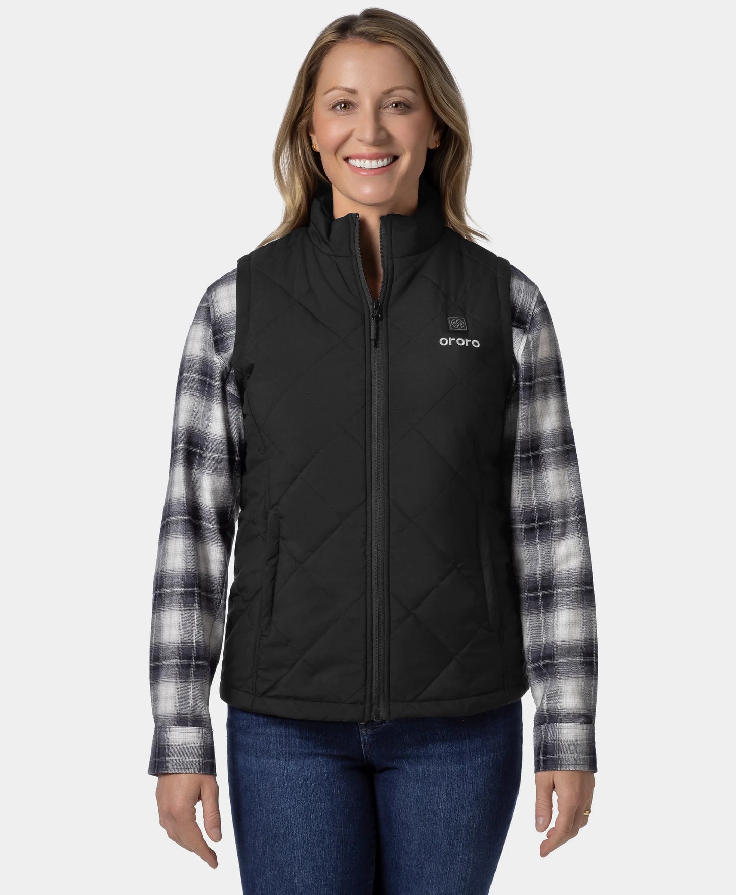 Women's Quilted Heated Vest - Black