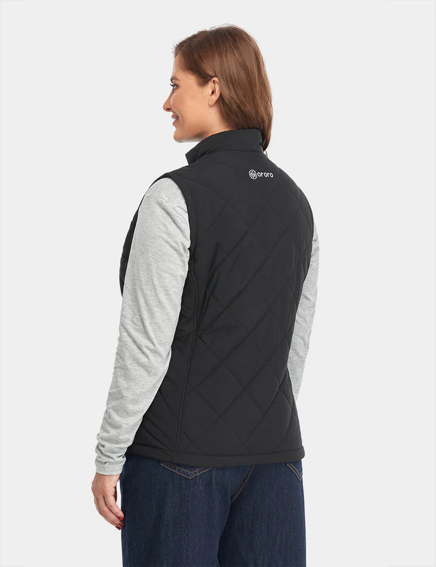 Women's Quilted Heated Vest - Black