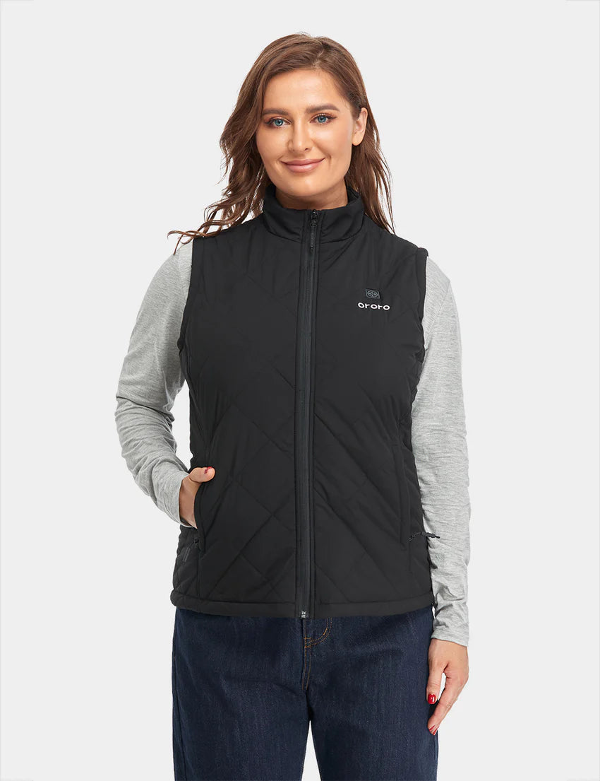 Women's Quilted Heated Vest - Black