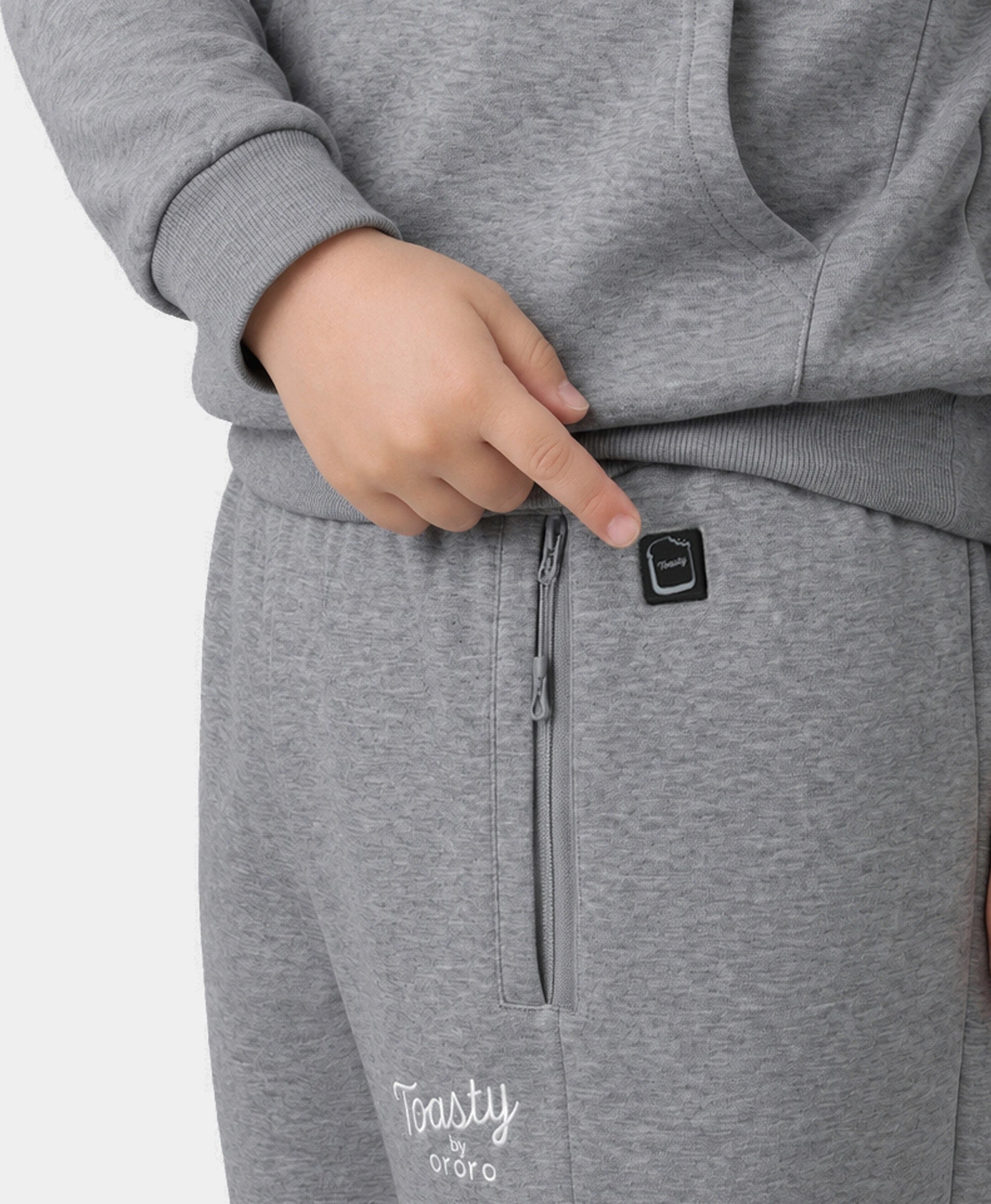 Toasty Kids' 3-Zone Heated Fleece Sweatpants, Thumbnail 4