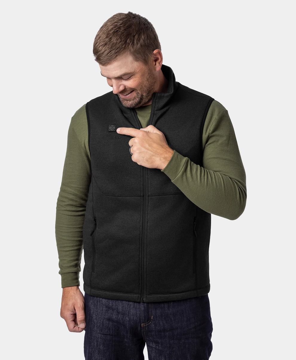 Augusta Tournament Men's 4-Zone Heated Sweater Fleece Vest, Thumbnail 4