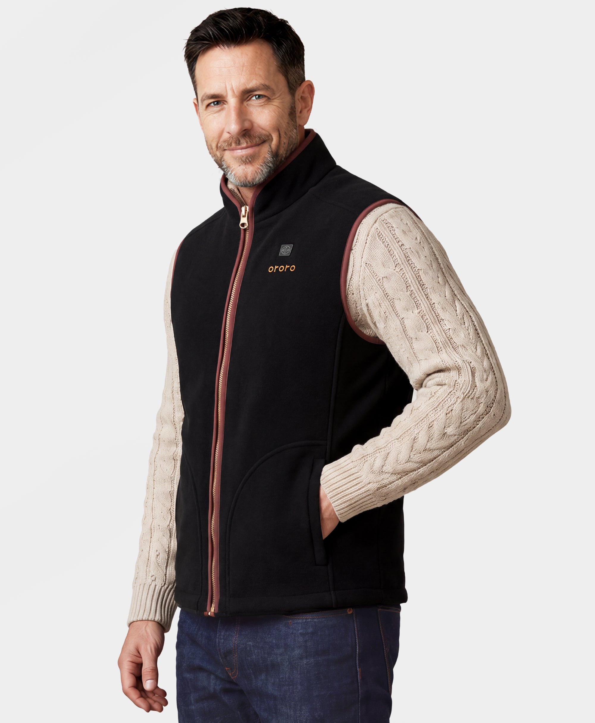 Ascot Men's 4-Zone Heated Wool Vest, Thumbnail 3