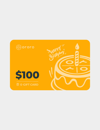 ORORO E-Gift Card - Happy Birthdy-$100