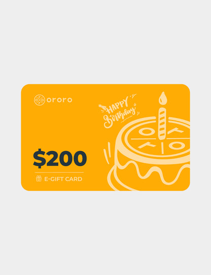 ORORO E-Gift Card - Happy Birthdy-$200