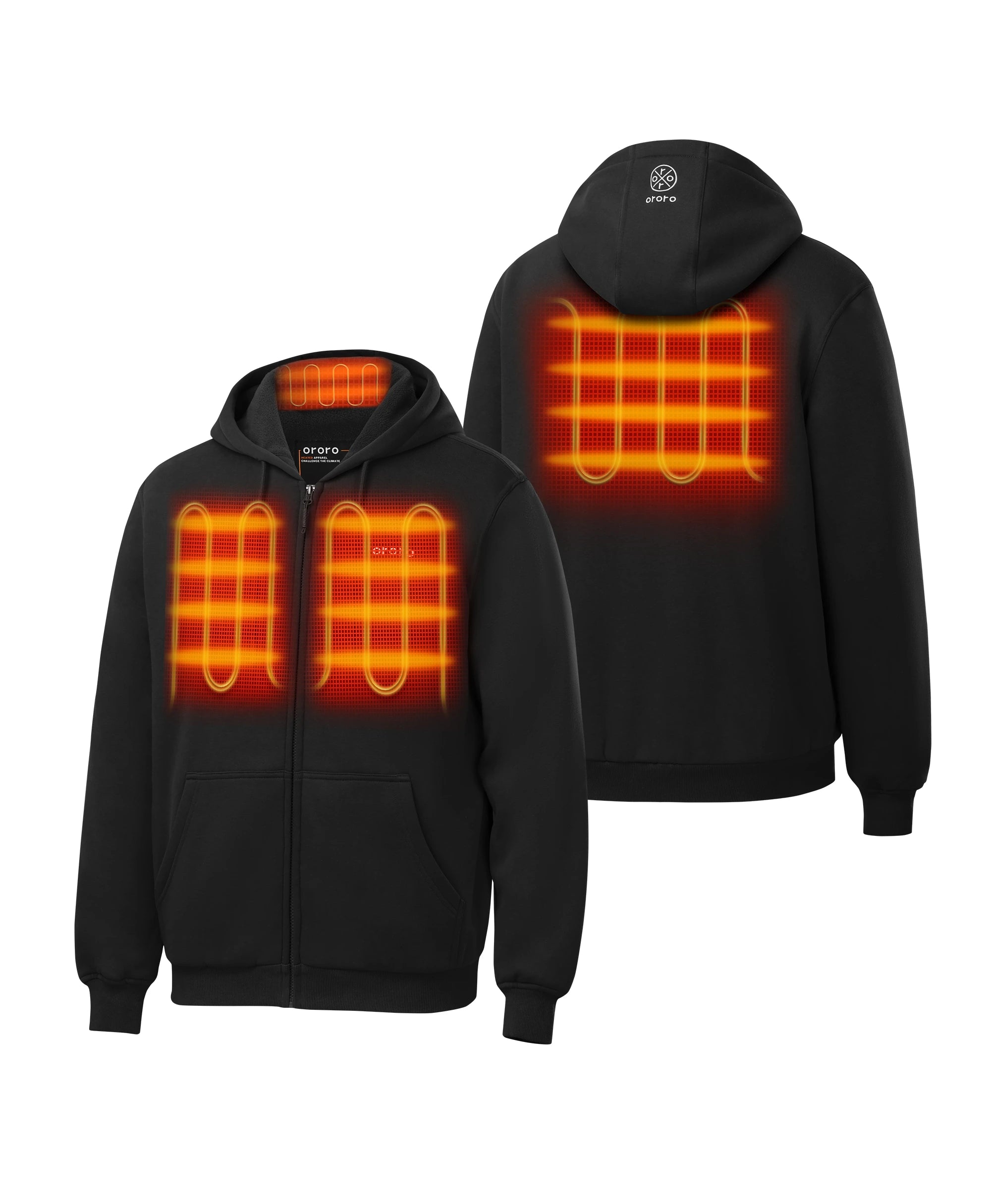 4 Heating zones: L/R Chests, Collar, Mid back