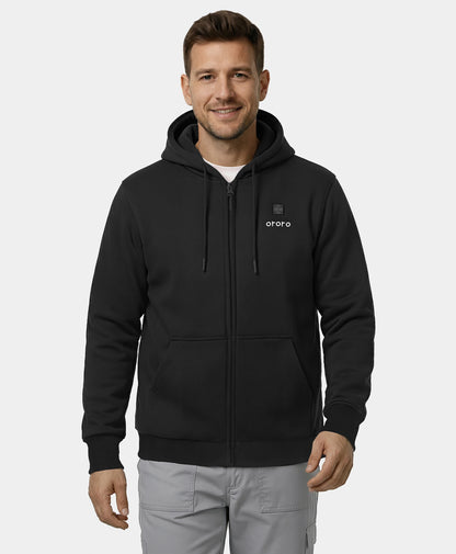 Element Unisex 4-Zone Fleece Heated Hoodie -black