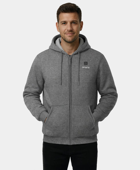 Element Unisex 4-Zone Fleece Heated Hoodie-grey ,view 1