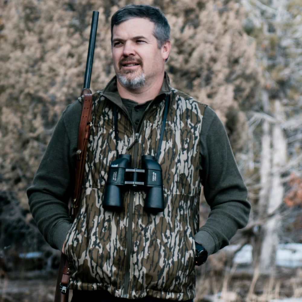 Men's Heated Hunting Vest - Camouflage, Mossy Oak® Bottomland