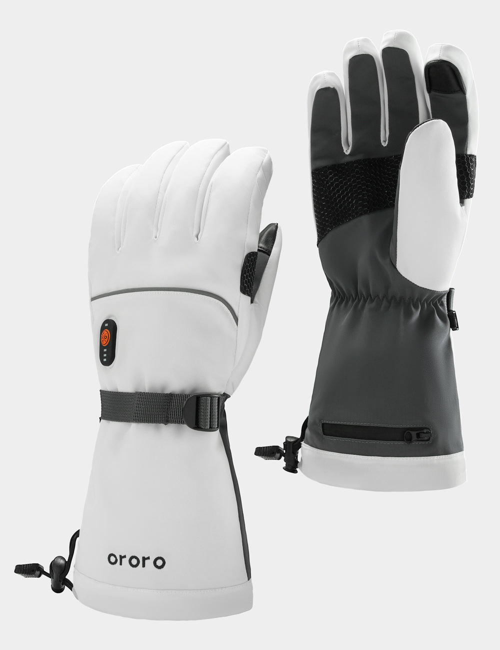 "Buffalo" Unisex Heated Gloves - White