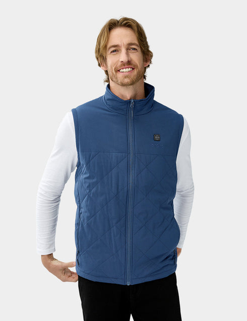 Men's Heated Quilted Vest - Navy Blue  ,view 1