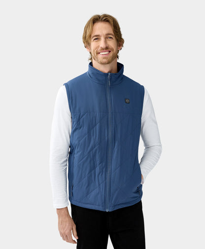 Men's Heated Quilted Vest - Navy Blue