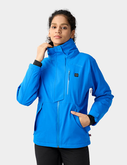 Women's Waterproof Heated Ski Jacket - Blue