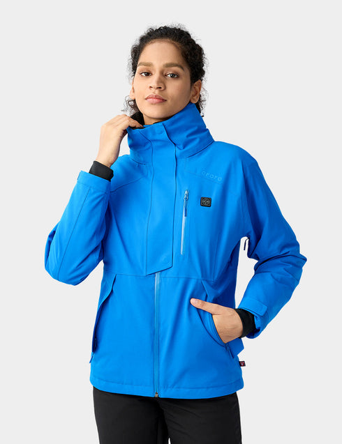 Women's Waterproof Heated Ski Jacket - Blue ,view 1