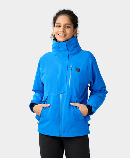 Women's Waterproof Heated Skiing JacketWomen's Waterproof Heated Ski Jacket - Blue