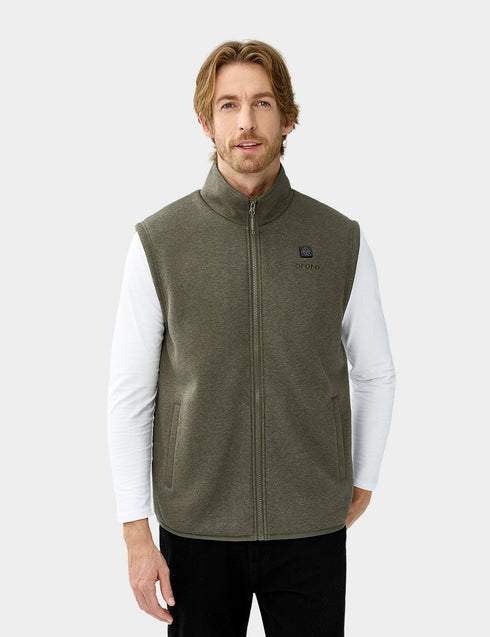 Men's Heated Fleece Vest - Army Green ,view 1