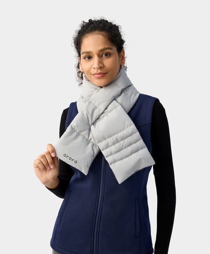 Unisex Heated Puffer Down Scarf Gray