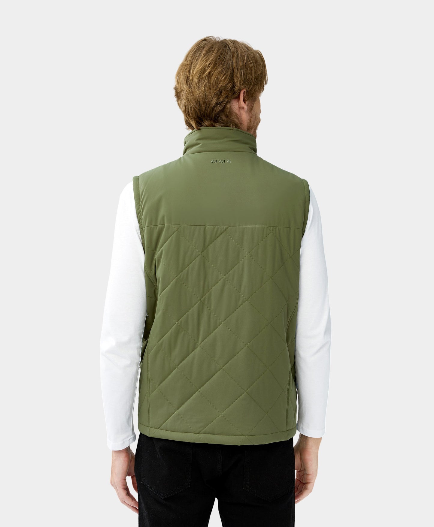 Men's Heated Quilted Vest -Olive Green