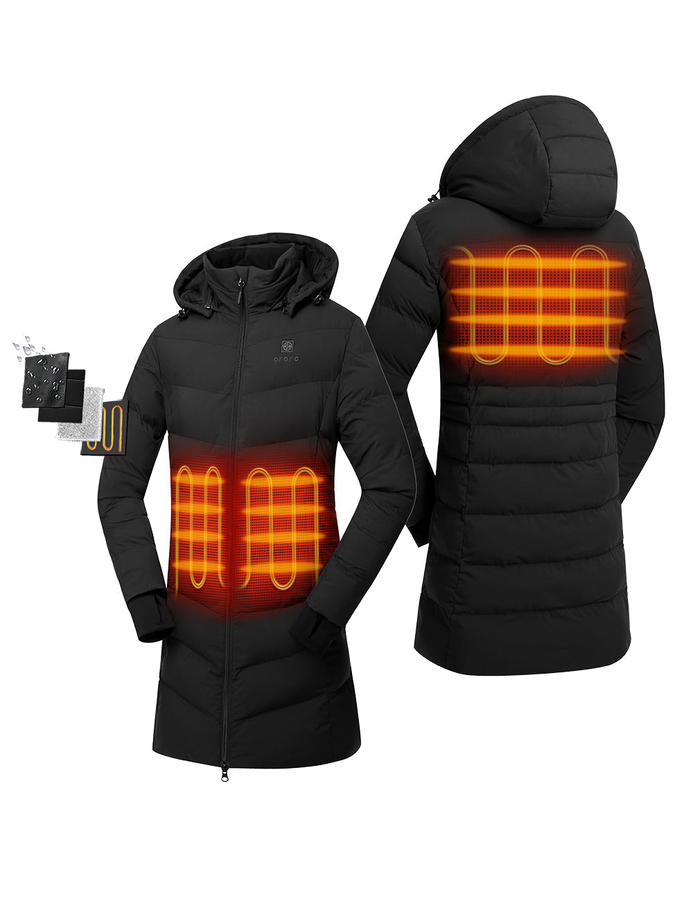 3 Heating Zones ( Left & Right Hand Pockets,Mid-Back)