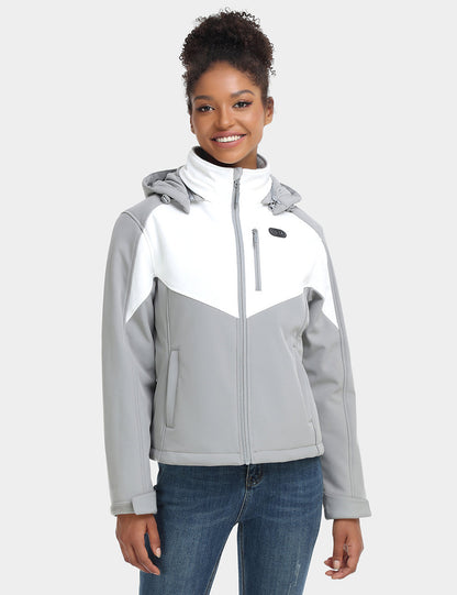 Women's Dual Control Heated Jacket - Light Gray & Milk White