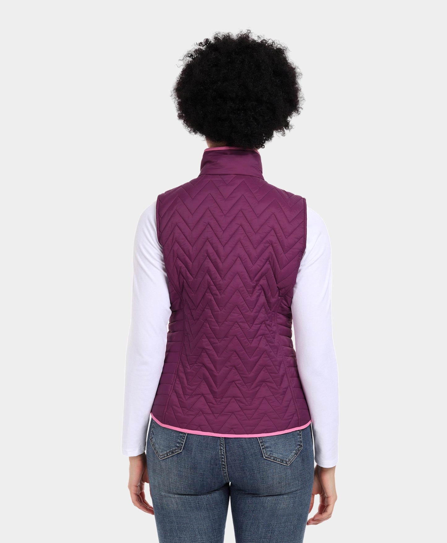 Women's Heated Chevron Quilted Vest - Purple