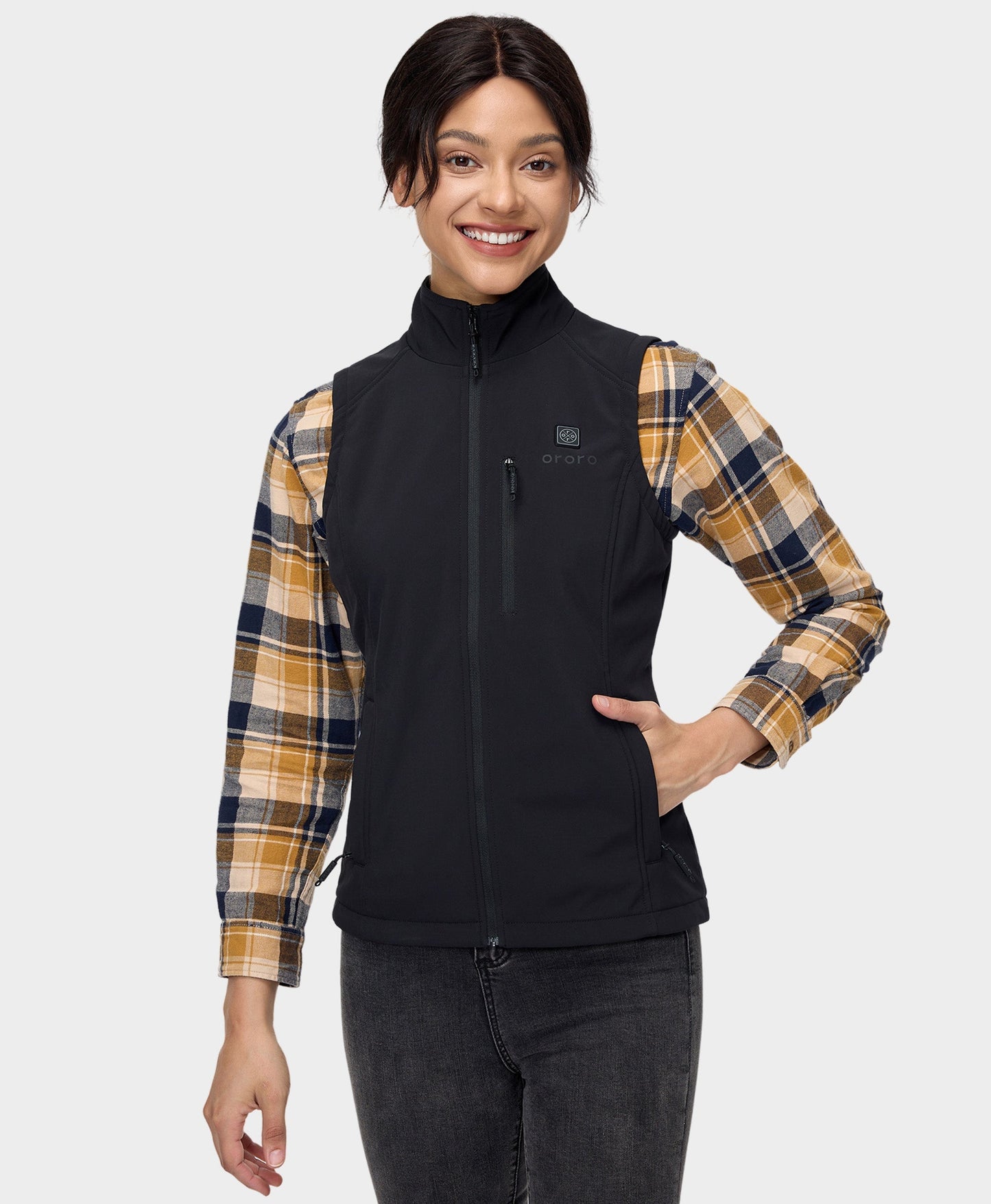 Women's Heated Softshell Vest - Black