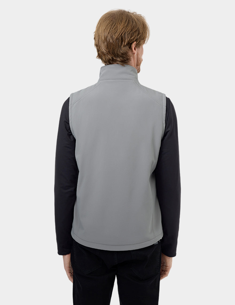 Men's Heated Softshell Vest - Grey - Back