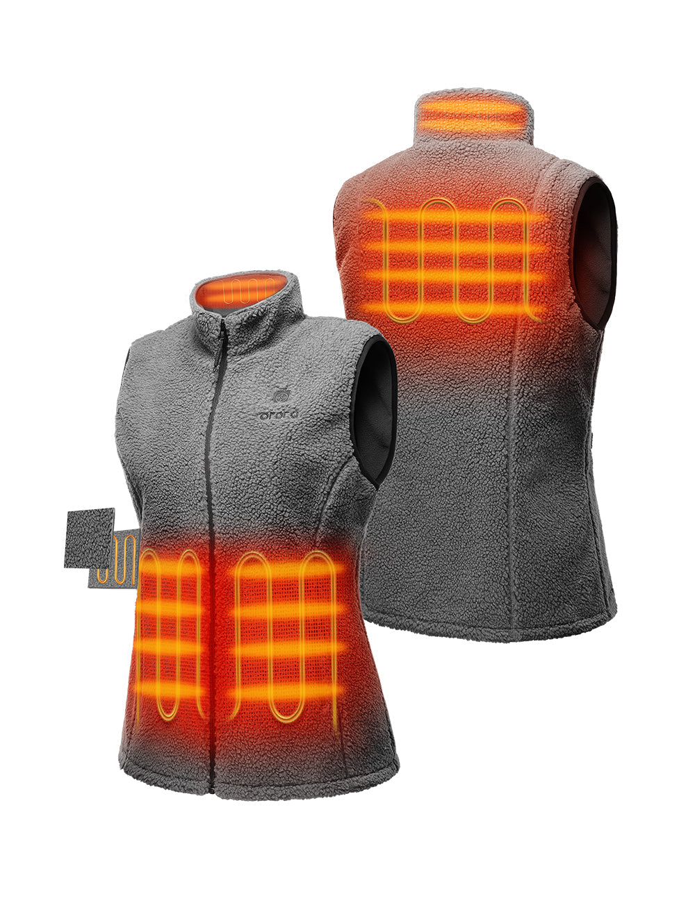 4 Heating Zones (Left & Right Hand Pockets, Mid-Back, and Collar)