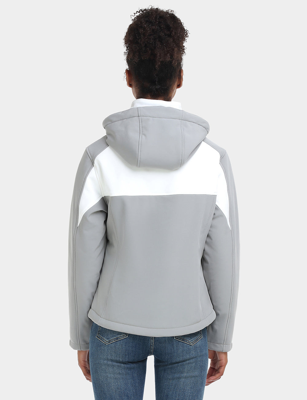 Women's Dual Control Heated Jacket - Light Gray & Milk White