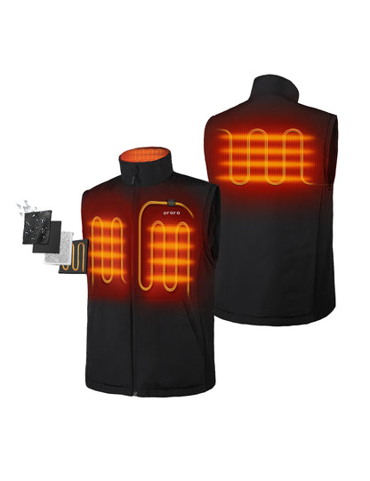 4 Heating Zones ( Left & Right Chest, Upper Back and Collar) - Black