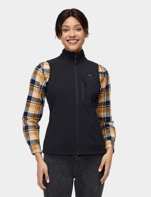 Women's Heated Softshell Vest - Black ,view 1