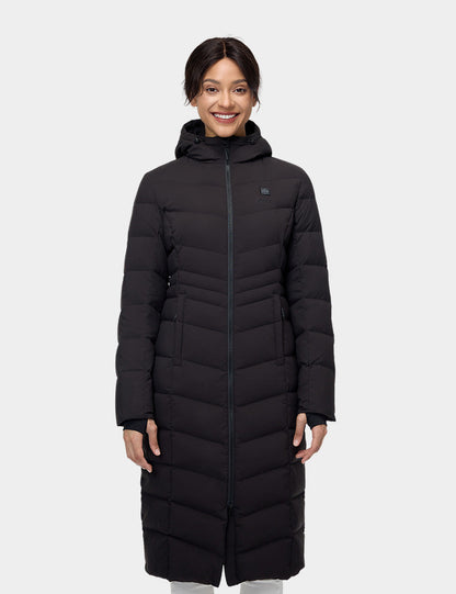 "SOHO" Women's Heated Down Parka Jacket - Black